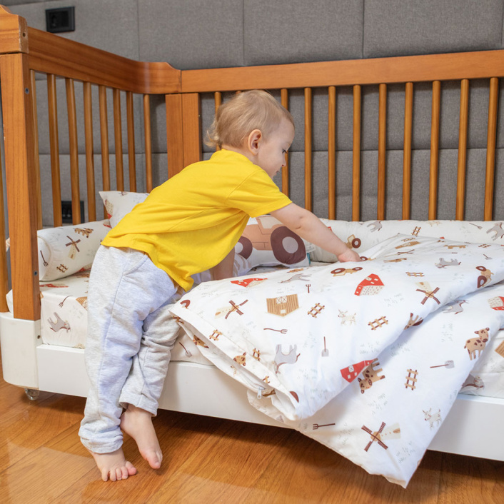 Lençol Avulso com Elástico para Mini Cama 200 Fios Percal 100% Algodão Fazendinha - Constantini Baby