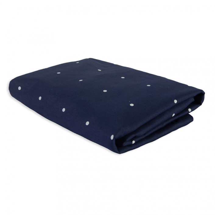 Lençol Avulso com Elástico para Mini Cama 200 Fios Percal 100% Algodão Poá Marinho - Constantini Baby