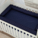 Lençol Avulso com Elástico para Mini Cama 200 Fios Percal 100% Algodão Poá Marinho - Constantini Baby