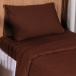 Lençol Avulso Liso com Elástico para Cama de Solteiro 200 Fios Percal 100% Algodão Marrom Chocolate - Constantini Baby