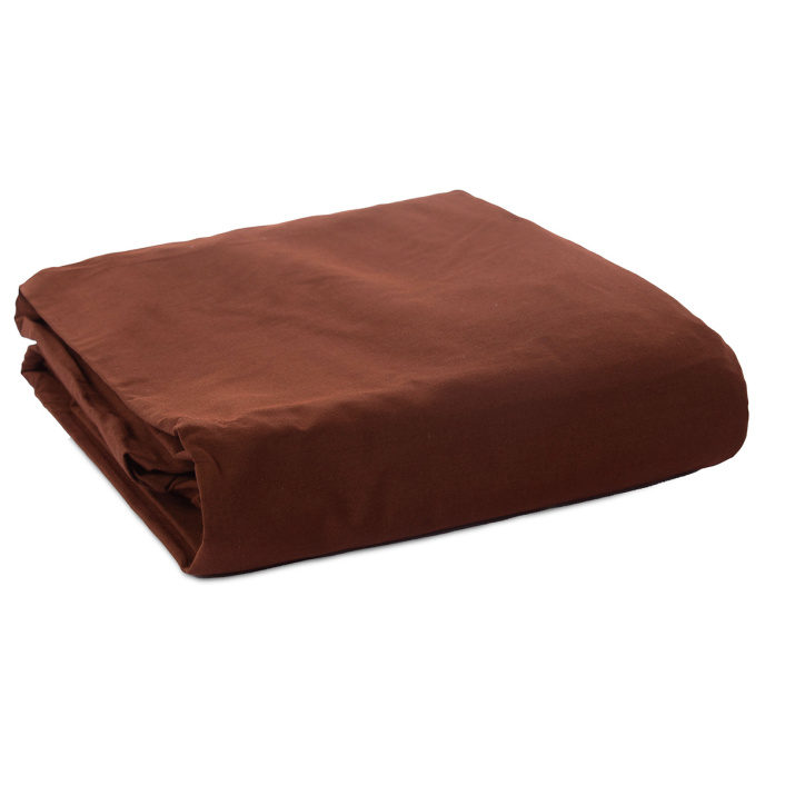 Lençol Avulso Liso com Elástico para Cama de Solteiro 200 Fios Percal 100% Algodão Marrom Chocolate - Constantini Baby