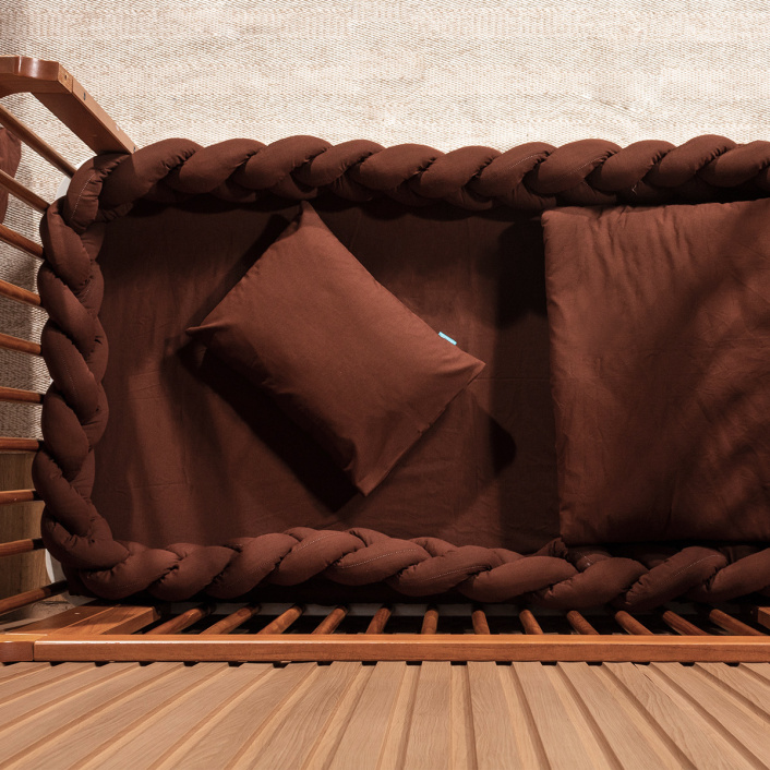 Lençol Avulso Liso com Elástico para Mini Cama 200 Fios Percal 100% Algodão Marrom Chocolate - Constantini Baby