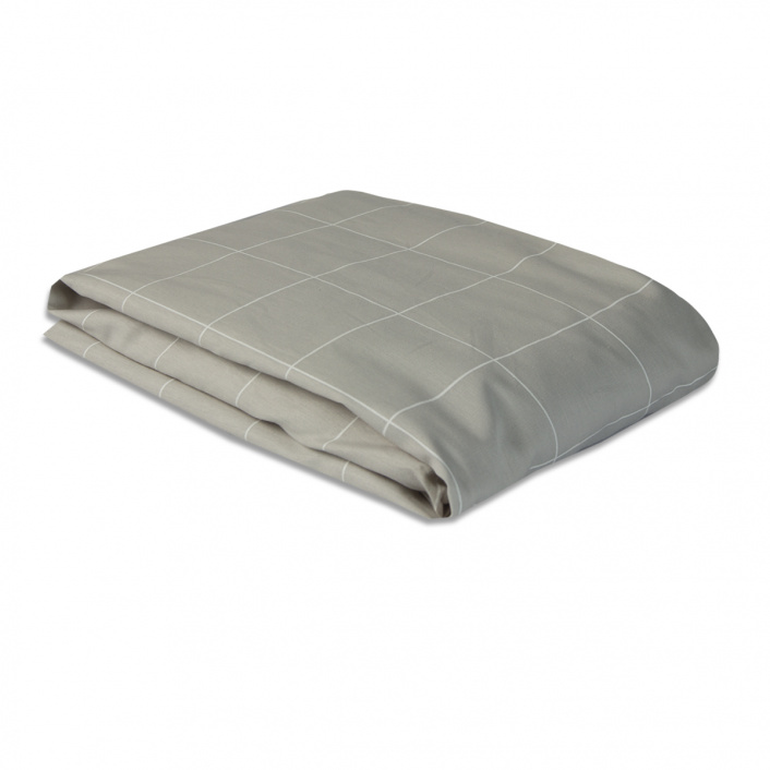 Lençol Avulso com Elástico para Berço Americano 200 Fios 100% Algodão Grid Cinza - Constantini Baby
