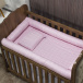 Lençol Avulso com Elástico para Berço Americano 200 Fios 100% Algodão Grid Rosa - Constantini Baby