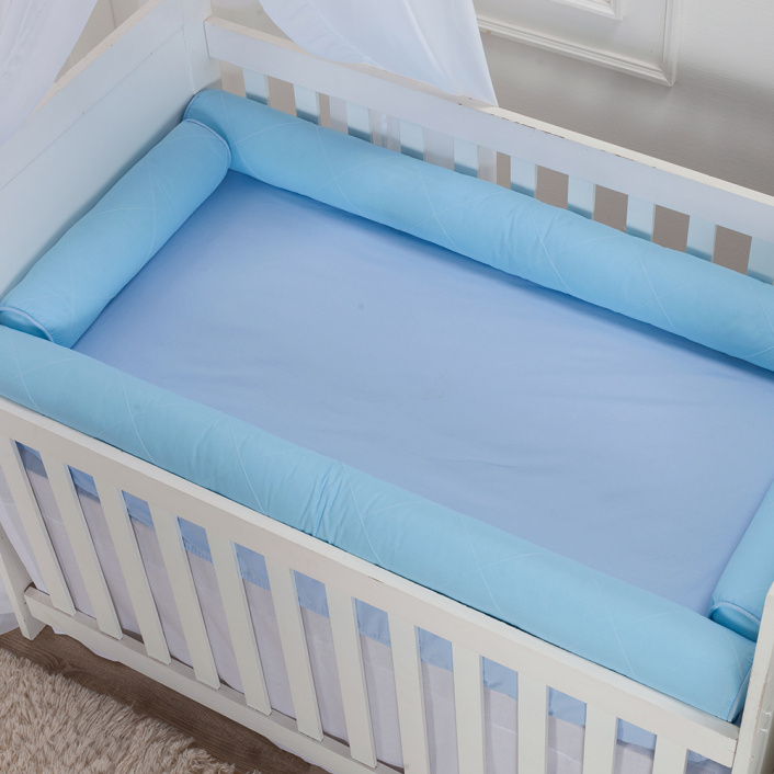 Lençol Avulso para Berço Americano com Elástico 200 Fios Percal 100% Algodão Liso Blue Azul - Constantini Baby