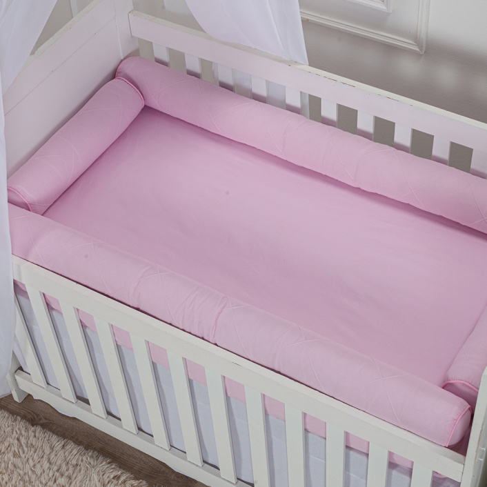 Lençol Avulso para Berço Americano com Elástico 200 Fios Percal 100% Algodão Liso Rosa - Constantini Baby