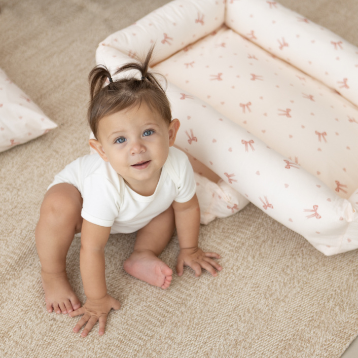 Ninho para Carrinho e Mini Berço Percal 100% Algodão Lacinho Baby - Constantini Baby