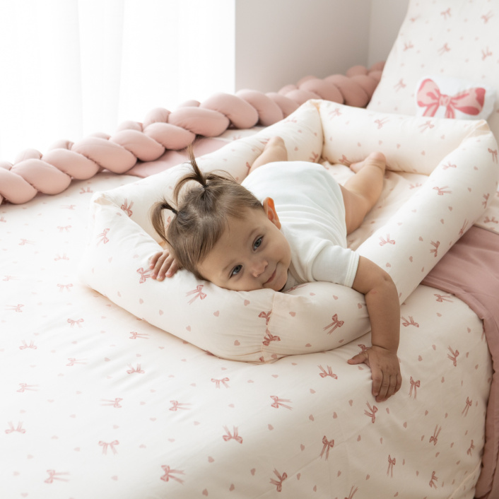 Ninho para Carrinho e Mini Berço Percal 100% Algodão Lacinho Baby - Constantini Baby