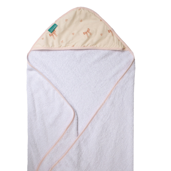 Toalha Felpa com Capuz Extra Macia Percal 100% Algodão Lacinho Baby - Constantini Baby