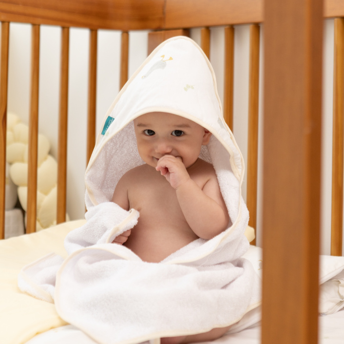 Toalha Felpa com Capuz Extra Macia Percal 100% Algodão Patinho - Constantini Baby