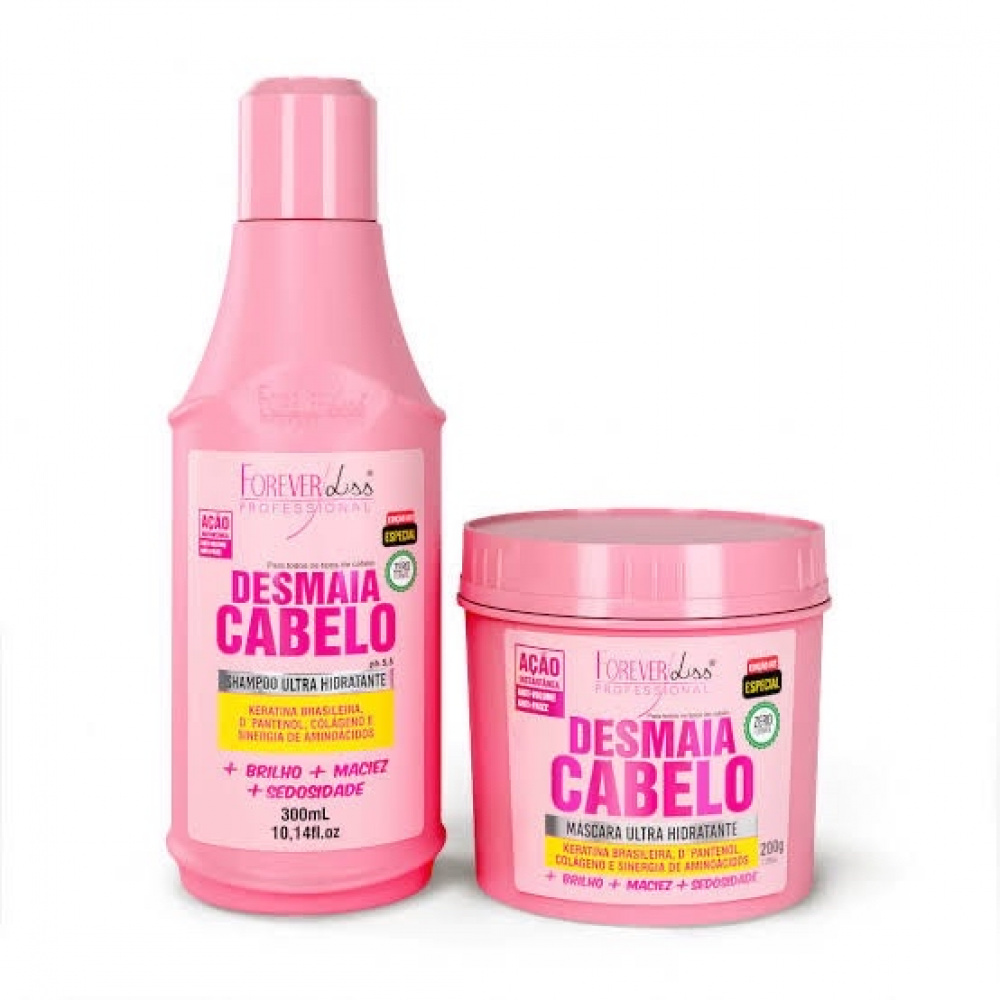 Kit Especial Desmaia Cabelo Forever Liss com Shampoo 300ml e Máscara ...