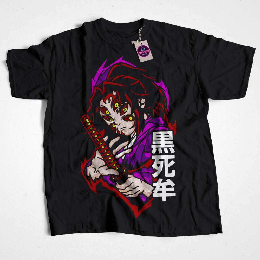 Camiseta T-Shirt Devil Slayer Oni Lua Superior Animê Casa Nerd