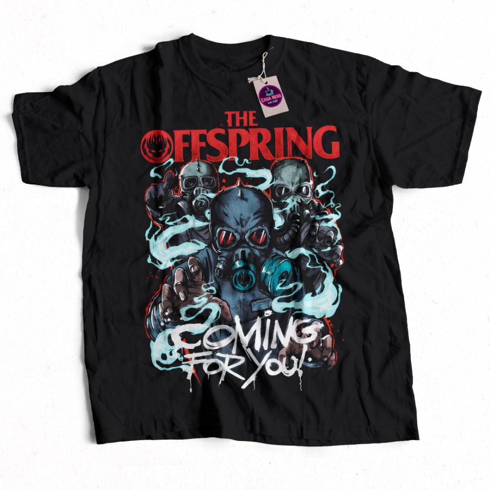 Camiseta Hombre The Offspring - Estampado Skull Distressed, Talla Small, Manga Corta