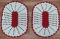2 Mini tapetes de Crochê 2 Cores - Crú c/ Vermelho - Produto 100% Feito a Mão