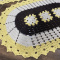 2 Tapete Oval de Crochê Milão Amarelo C/Marrom
