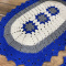 2 Tapete Oval de Crochê Milão Azul Royal C/Grafite