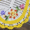 2 Tapetes de Crochê Oval Bordado Flor Barroca - Amarelo