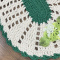 2 Tapetes de Crochê Oval - Bordado Florzinha c/ Bico Verde Bandeira - Produto Feito a Mão