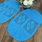 Kit 2 Tapetes De Crochê Oval Colorido Azul