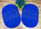 2 Tapetes De Crochê Oval Colorido- Azul- Produto Feito a Mão