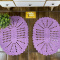 2 Tapetes de Crochê Oval Colorido Lilás Produto Feito a Mão