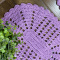 2 Tapetes de Crochê Oval Colorido Lilás Produto Feito a Mão