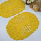 2 Tapetes de Crochê Oval Colorido P - Amarelo I - Produto Feito a Mão