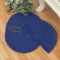 2 Tapetes de Crochê Oval Colorido P - Azul Marinho - Produto Feito a Mão