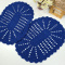 2 Tapetes de Crochê Oval Colorido P - Azul Royal - Produto Feito a Mão