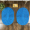 2 Tapetes de Crochê Oval Colorido P  Azul Turquesa Produto Feito a Mão