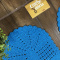 2 Tapetes de Crochê Oval Colorido P  Azul Turquesa Produto Feito a Mão