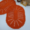 2 Tapetes de Crochê Oval Colorido P - Laranja I - Produto Feito a Mão