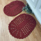 2 Tapetes de Crochê Oval Colorido P - Marsala - Produto Feito a Mão