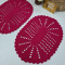 2 Tapetes de Crochê Oval Colorido P - Pink - Produto Feito a Mão