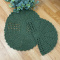 2 Tapetes de Crochê Oval Colorido P - Verde Militar - Produto Feito a Mão