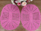 2 Tapetes de Crochê Oval Colorido - Rosa - Produto Feito a Mão