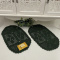 2 Tapetes De Crochê Oval Colorido - Verde Oliva - Produto Feito a Mão