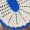 2 Tapetes de Crochê Oval Crú C/Bico Azul 1 - Produto Feito a Mão