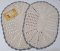 2 Tapetes de Crochê Oval Crú C/Bico Cinza - Produto Feito a Mão