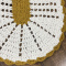 2 Tapetes de Crochê Oval Crú C/Bico Mostarda 1 - Produto Feito a Mão