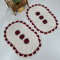 2 Tapetes de Crochê Oval Leque C/ Flores - Marsala - 75x50cm