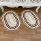 2 Tapetes de Crochê Oval Leque - Marsala - Produto 100% Feito a Mão