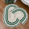 2 Tapetes de Crochê Oval Leque - Verde - Produto 100% Feito a Mão