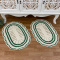 2 Tapetes de Crochê Oval Leque - Verde - Produto 100% Feito a Mão