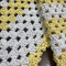 2 Tapetes de Crochê Retangular Colorido Itália Crú C/ Amarelo