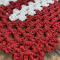 2 Tapetes de Crochê Retangular Colorido Itália Vermelho C/Crú