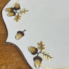 Bandeja de Chá Bordada Floral 35x48cm Nozes