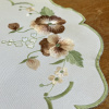 Bandeja de Chá Bordada Floral 35x48cm Verde C/Flor Marrom