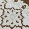 Bandeja de Chá Crivo Floral Bordado 32x48cm Branco C/Nude II
