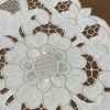 Bandeja de Chá Crivo Floral Bordado 32x48cm Branco C/Nude IIII